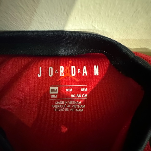Jordan Red and Black Kids Basketball Tank Top - Picture 2 of 2